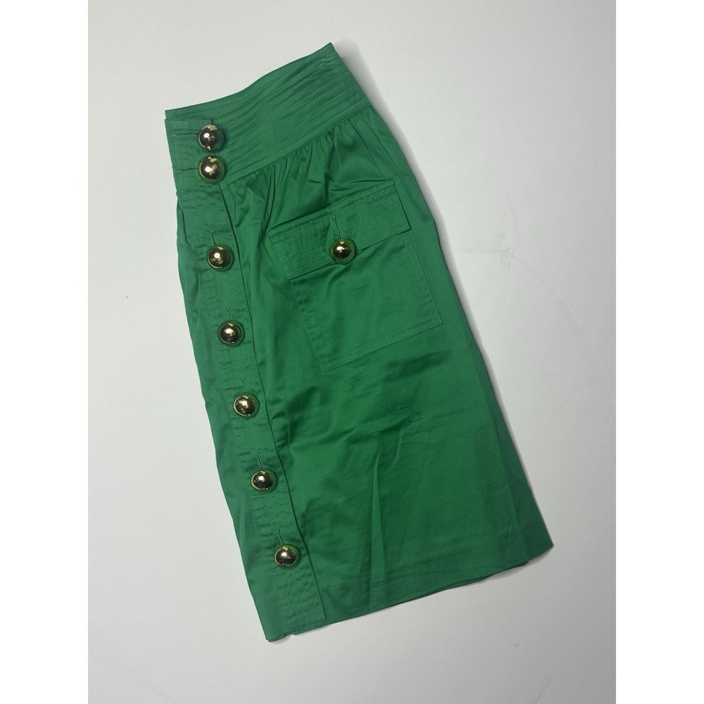 ELIZABETH McKAY Size 6 Skirt Green Cotton Blend Stretch New Missing Tags - Picture 5 of 5
